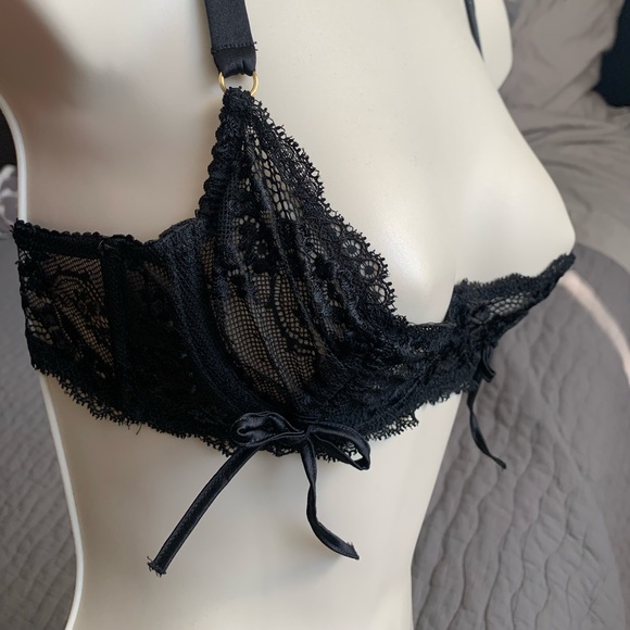 Myla high end UK brand black lace bra size M - Picture 4 of 11